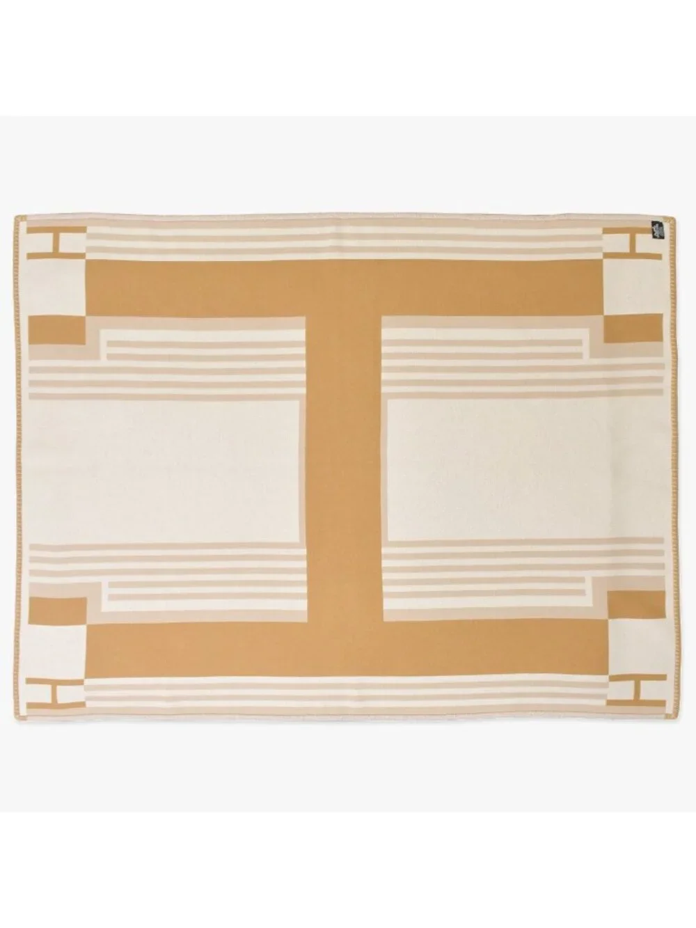 Hermes Avalon Blanket Beige Brown Wool Cashmere